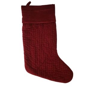 Pottery Barn Channel Quilted Velvet Stocking, Large, Red